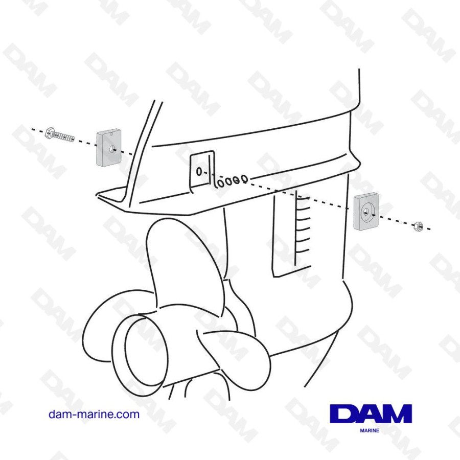 KIT DE PASTILLAS DE ÁNODOS DE ALUMINIO @2 HONDA BF8-50HP