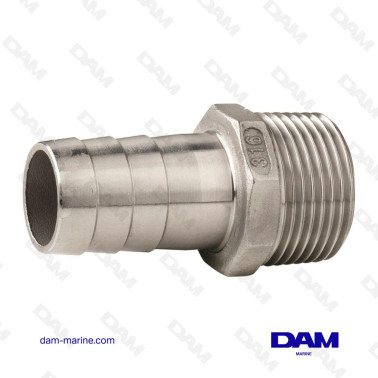 CONEXIÓN MACHO G1/2'' ANILLADA DE ACERO INOXIDABLE PARA TUBERÍA DE 20 MM