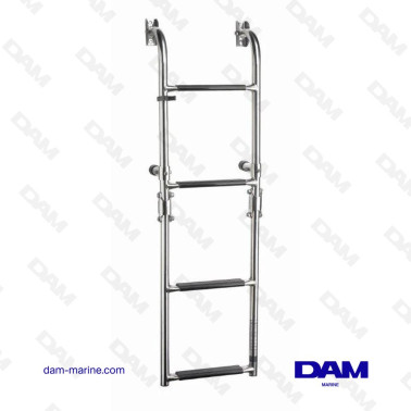 FOLDING BATH LADDER NON-SLIP STAINLESS STEEL BLACK SYNTHETIC 4 STEPS