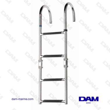 STAINLESS STEEL FOLDING LADDER WITH HOOKS MOUNTING ON NON-SLIP SYNTHETIC DECK 4