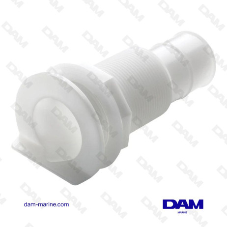 DELRIN THRU-HULL WITH L-SHAPED FLANGE, FOR Ø 19 MM (¾") PIPE