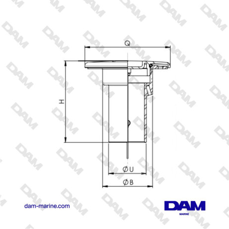 NABLE INOX A CLE GASOIL TUYAU Ø38MM VETUS CAPF38S