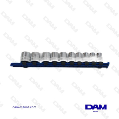 JUEGO DE VASOS CORTOS DE 6 PUNTAS DE 3/8'' "EXTREME GRIP" - DE 10 A 19 MM - 10 PIEZAS*