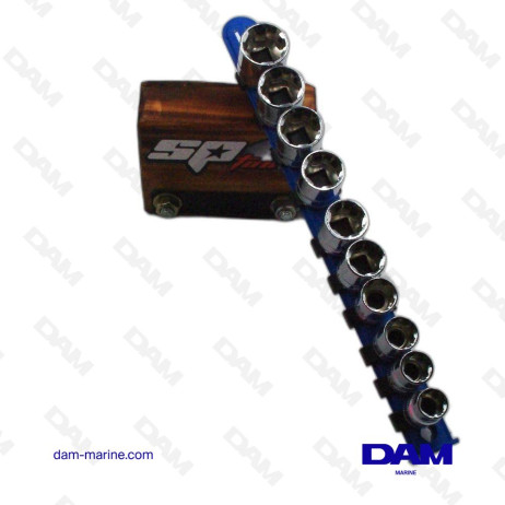 JEU DE DOUILLES COURTES "PRISE EXTREME" 3/8'' 6 PANS - 10 A 19 MM - 10 PIECES*