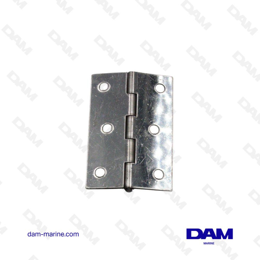 CHARNIERE RECTANGULAIRE INOX POLI MIROIR 75X50 MM