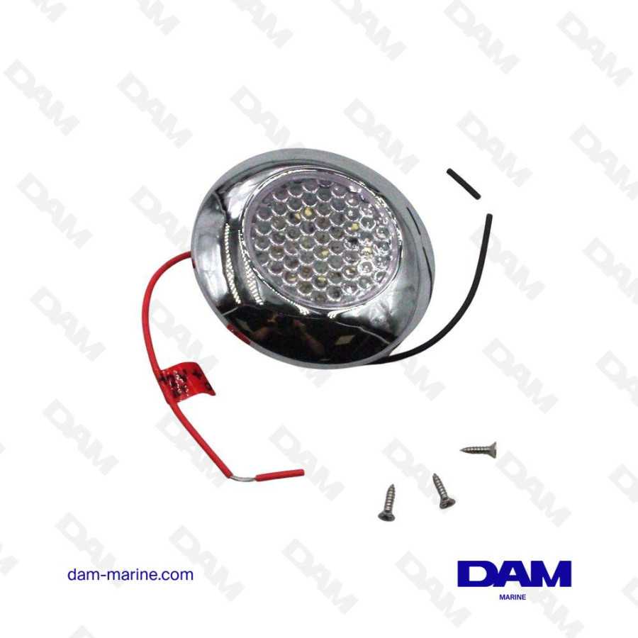 PLAFONNIER ETANCHE CHROME A LED BLANC