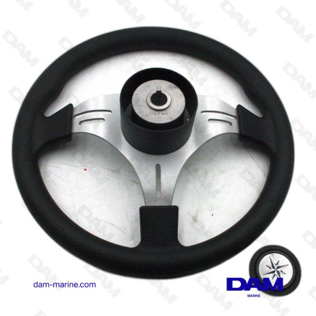 VOLANT MANTA ALUMINIUM CERCLAGE NOIR ø355MM