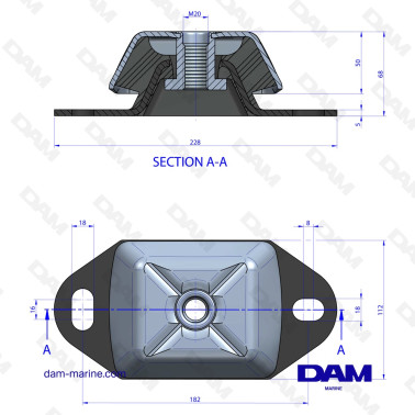 SUPPORT MOTEUR UNIVERSEL 65 - 800KG - M20