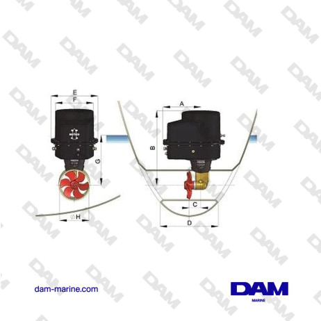 PROPULSEUR D'ÉTRAVE 25 KGF 12 VS TUYÈRE DE 110 MM