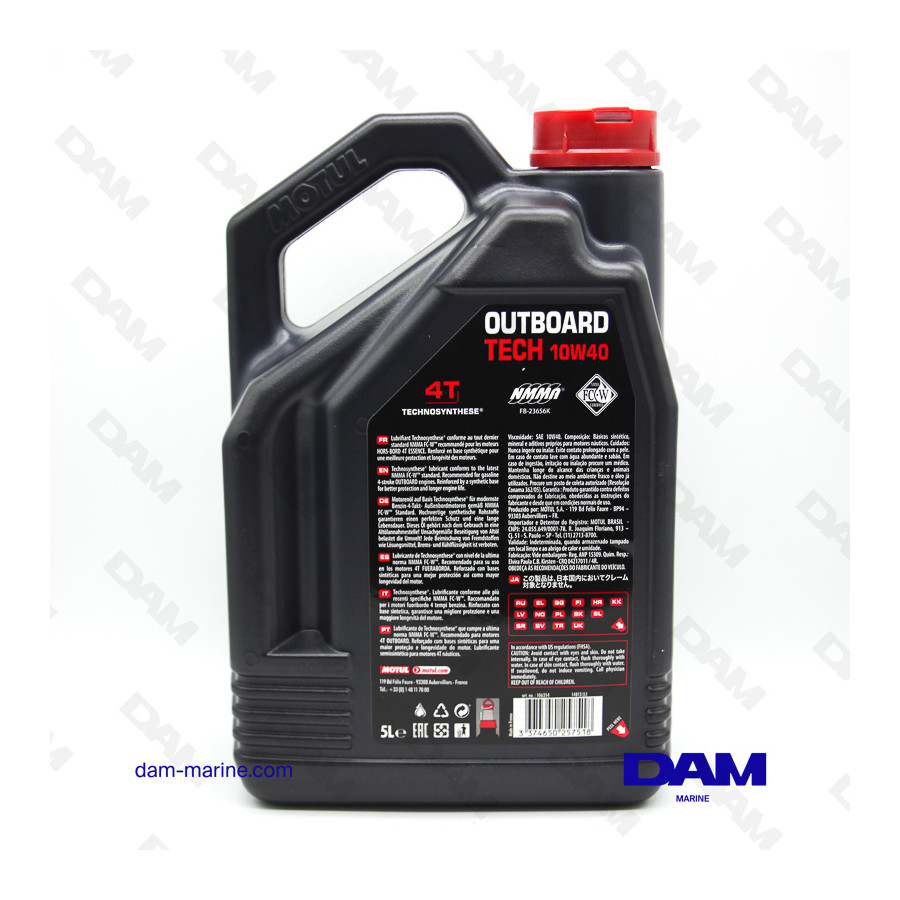 OLIO PER MOTORI FUORIBORDO TECH 10W40 - 5L