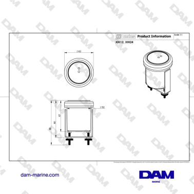 INDICATEUR POUR ALARME DE TEMPERATURE D'ECHAPPEMENT 24V BEIGE