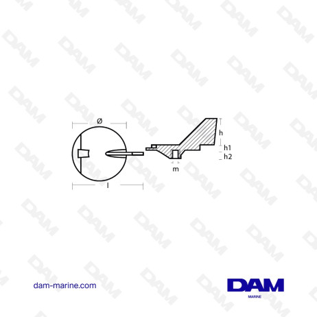 ANODE ALU DERIVE YAMAHA CONTRE ROTATION 150-200CV