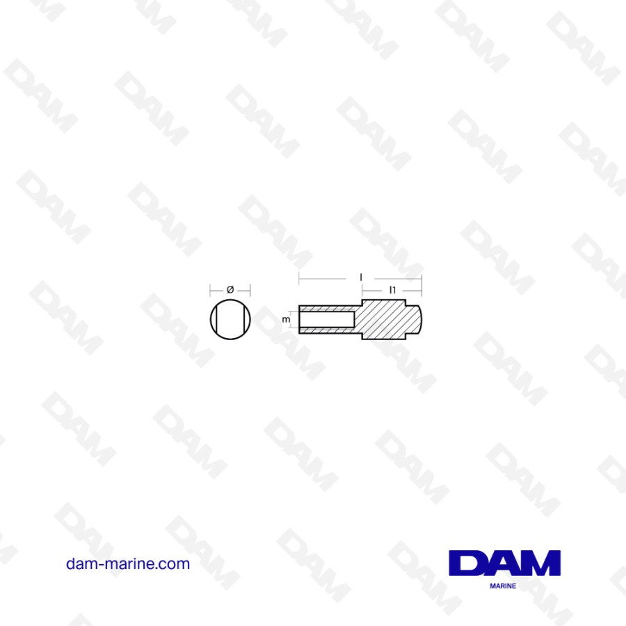 ANODE DE TETE MOTRICE YAMAHA 9.9 - 300HP - ZINC