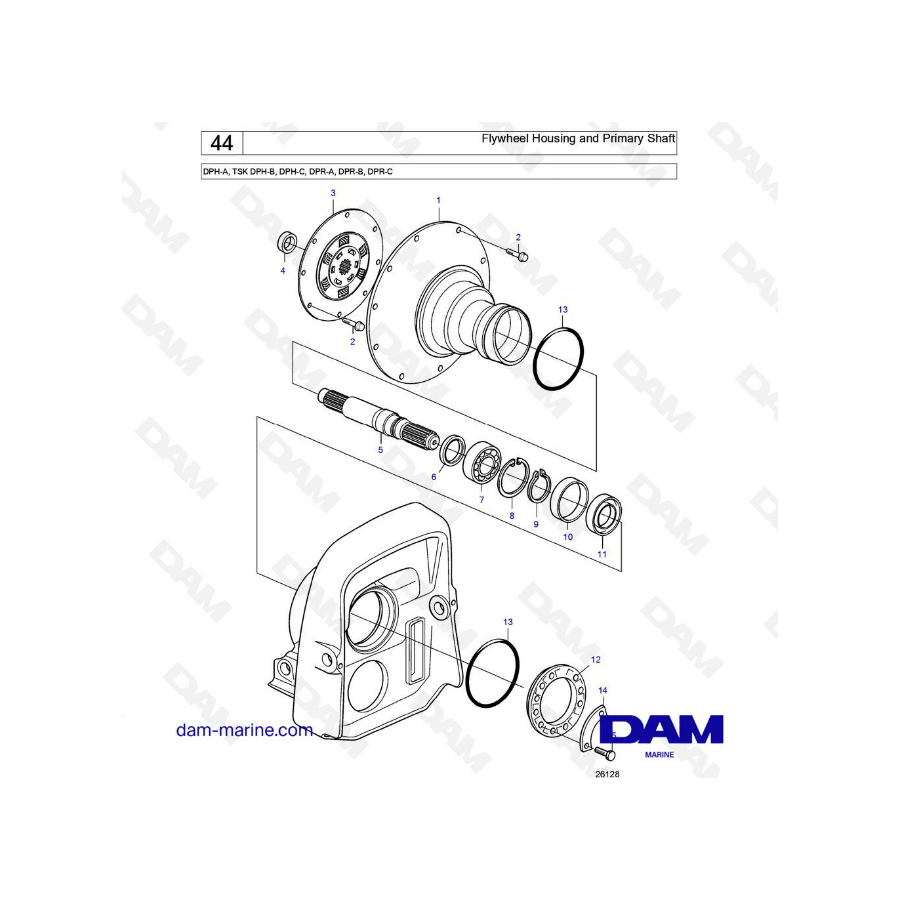Flywheel housing and primary Shaft DPH