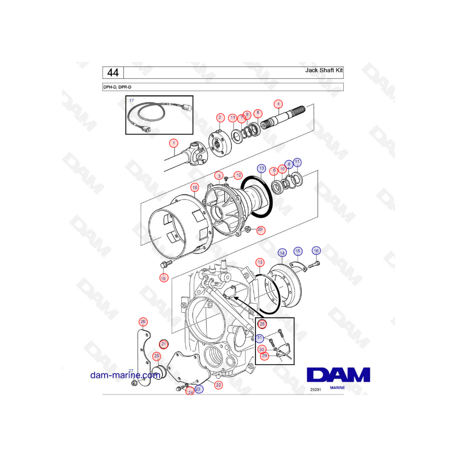 DPHD, DPRD Jack Shaft Kit DAM Marine