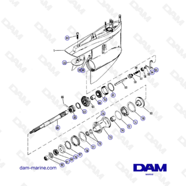 Vue éclatée Bas d'embase Alpha One G1