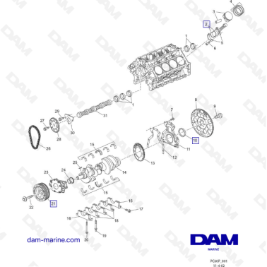 PCM ZR6 03-05 Cylinder block assembly