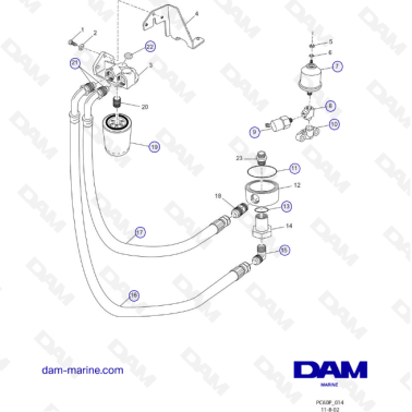 PCM ZR6 03-05 Remote Oil Filter Components