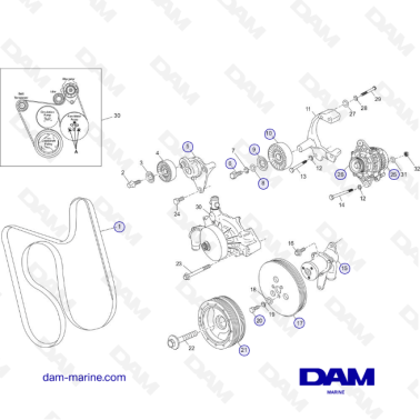 PCM ZR6 03-05 Accessory Drive System Components