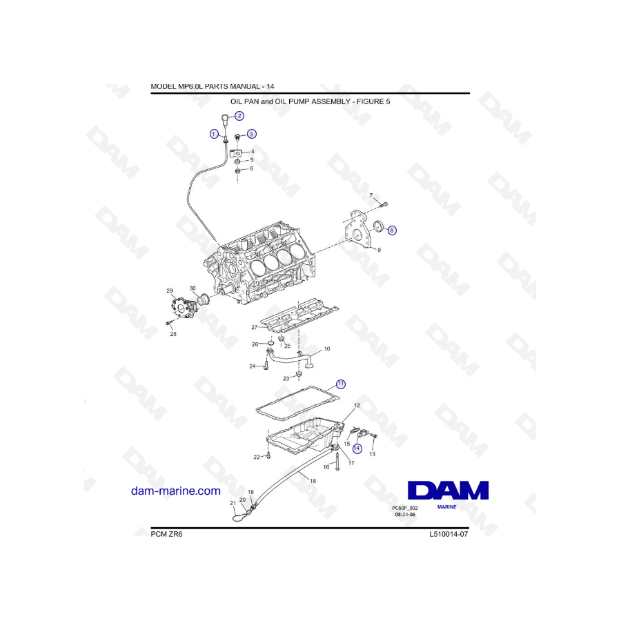 Conjunto de cárter de aceite y bomba de aceite PCM ZR6 