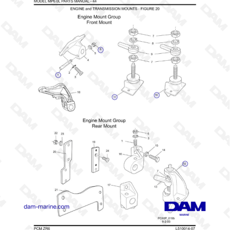 PCM ZR6 07 - Soportes de motor y transmisión