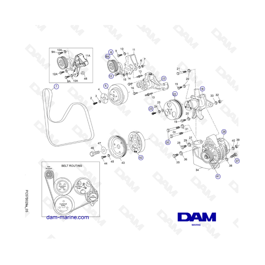 Componentes del sistema de transmisión auxiliar PCM Excalibur 5.7L