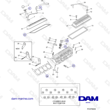 PCM Excalibur 5.7L 02-05 - Cylinder Head Assembly