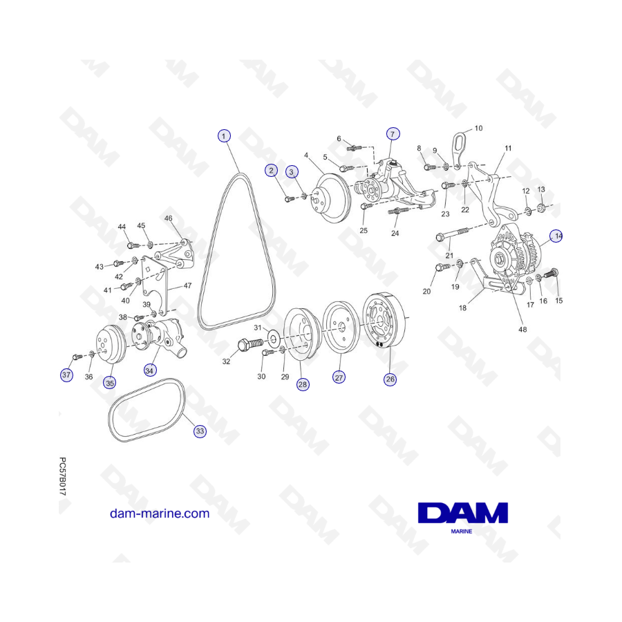 PCM Excalibur 5.7L 02-05 - Componentes del sistema de transmisión auxiliar