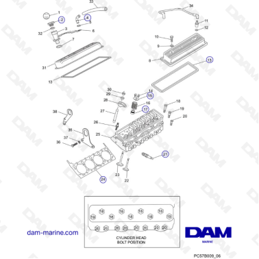 PCM 343 Excalibur - Cylinder Head assembly