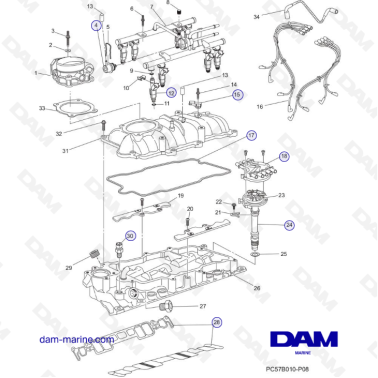 PCM Excalibur 343 - Intake Manifold assembly