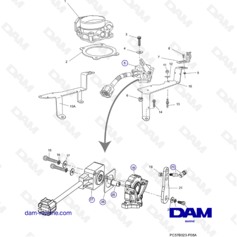 PCM Excalibur 343 - Throttle Body & Related components