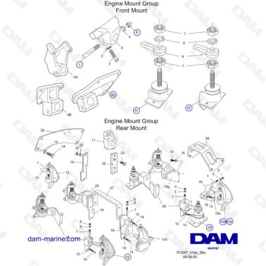 PCM Excalibur 343 - Engine and Transmission Mounts