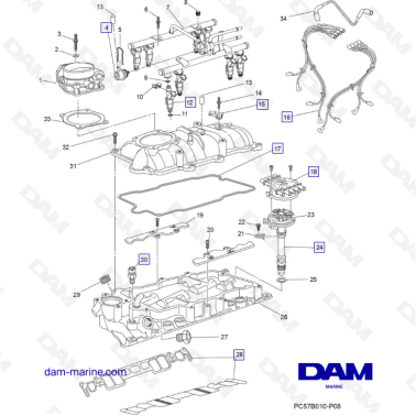 PCM Excalibur 343 2010-2012- Intake manifold assembly