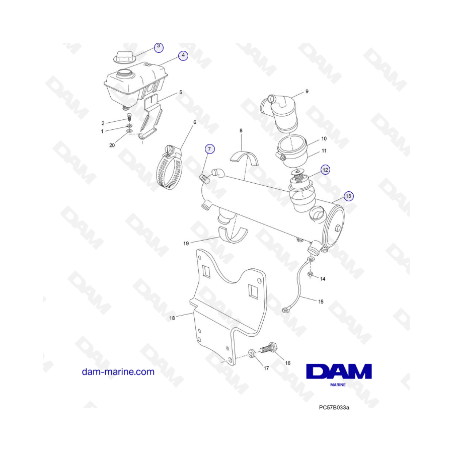 PCM Excalibur 343 2010-2012 - Intercambiador de calor y componentes