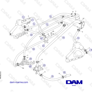 PCM Excalibur 343 2010-2012- Fresh water cooling system components