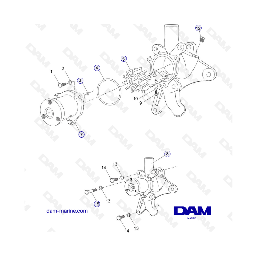 PCM Excalibur 343 2010-2012 - Bomba de refrigeración por agua cruda