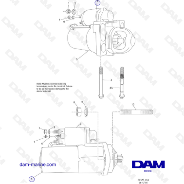 PCM Excalibur 343 2010-2012- Starter assembly components