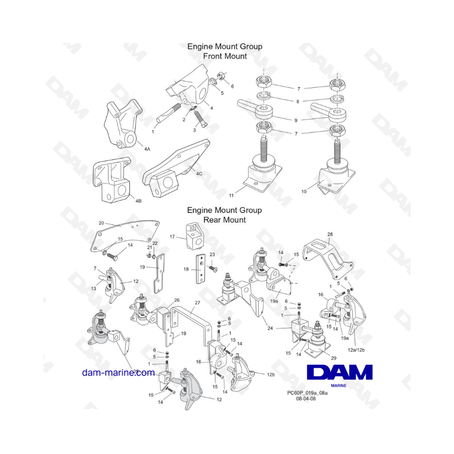 PCM Excalibur 343 2010-2012 - Soportes de motor y transmisión