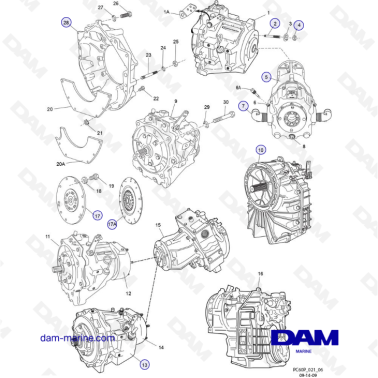 PCM Excalibur 343 2010-2012 - Bell housing assembly