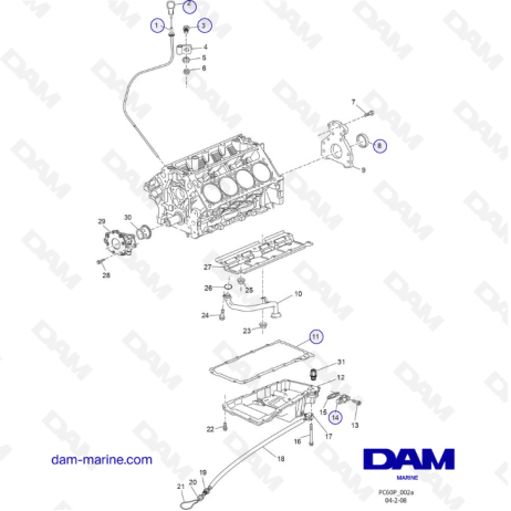 PCM ZR409 - ZR450 - 08/10 - OIL PAN and OIL PUMP ASSEMBLY