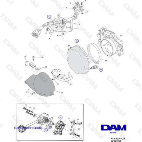 PCM ZR409 - ZR450 - 08/10 - THROTTLE BODY and RELATED COMPONENTS