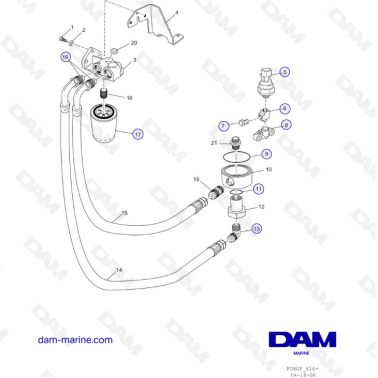 PCM ZR409 - ZR450 - 08/10 - REMOTE OIL FILTER COMPONENTS (STANDARD DRIVE)