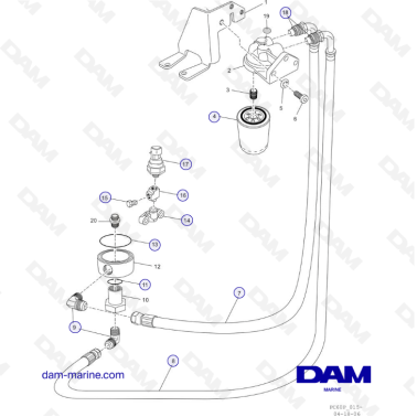 PCM ZR409 - ZR450 - 08/10 - REMOTE OIL FILTER COMPONENTS (“V” - DRIVE)