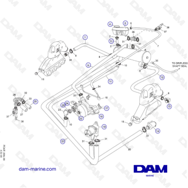 PCM ZR409 - ZR450 - 08/10 - FRESH WATER COOLING SYSTEM COMPONENTS