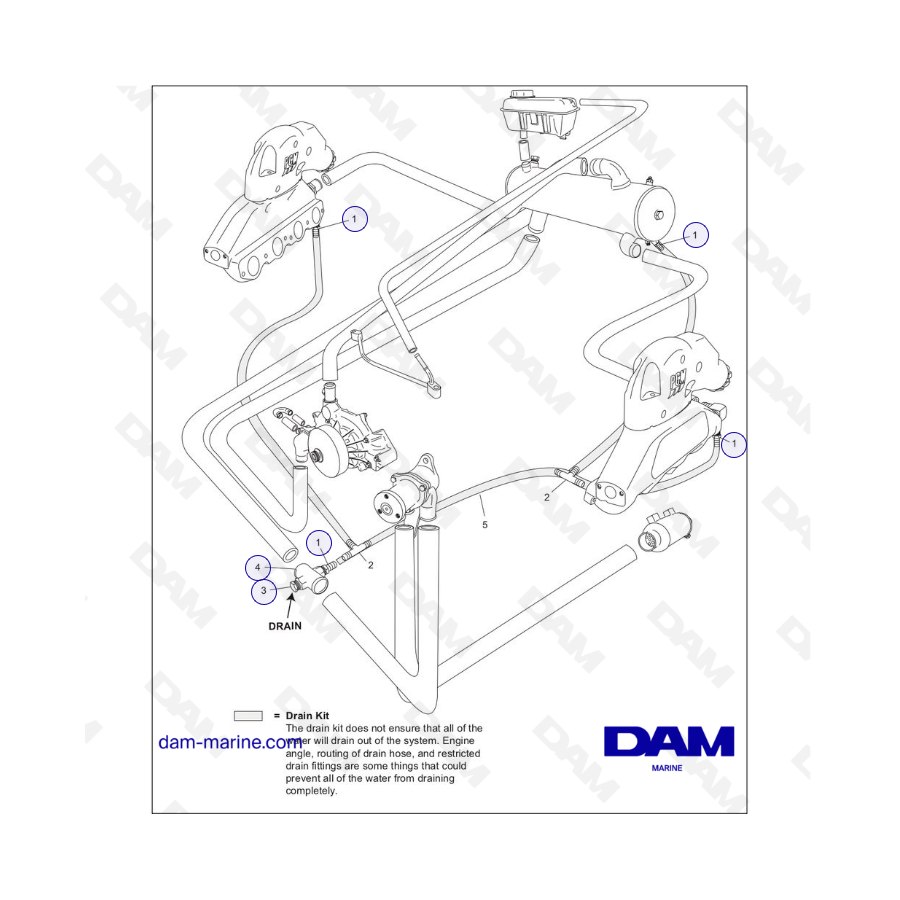 PCM ZR409 - ZR450 - 08/10 - COMPONENTES DEL KIT DE DRENAJE OPCIONAL