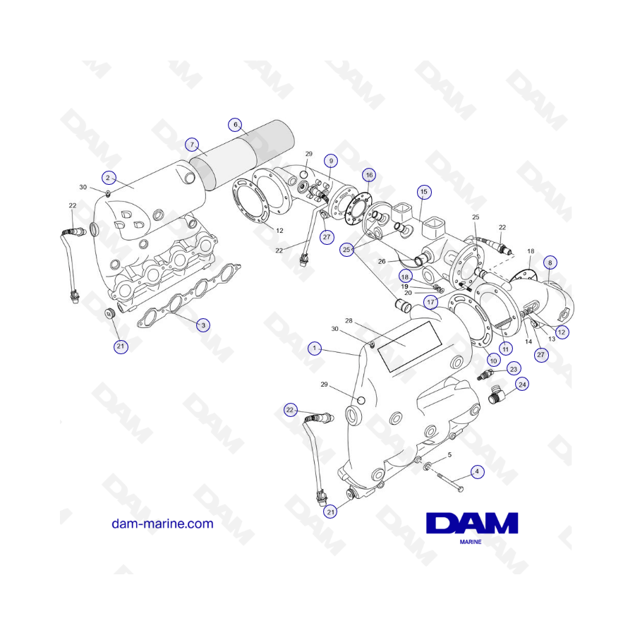 PCM ZR409 - ZR450 - 08/10 - COLECTOR DE ESCAPE CES y COMPONENTES