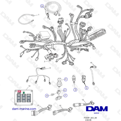 PCM ZR409 - ZR450 - 08/10 - WIRING HARNESS ASSEMBLIES and SENDERS