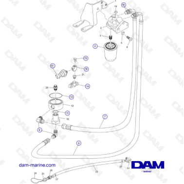 PCM ZR409 - ZR450 - 10+ - REMOTE OIL FILTER COMPONENTS (“V” - DRIVE)