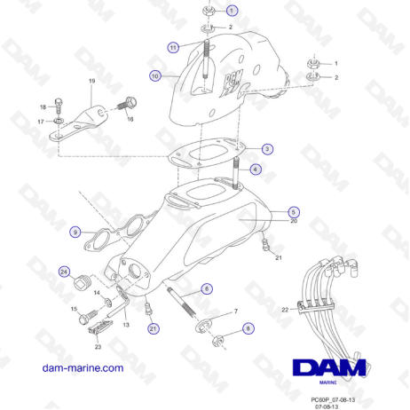 PCM ZR409 - ZR450 - 10+ - EXHAUST MANIFOLD and COMPONENTS