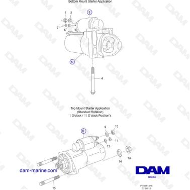 PCM ZR409 - ZR450 - 10+ - STARTER ASSEMBLY COMPONENTS